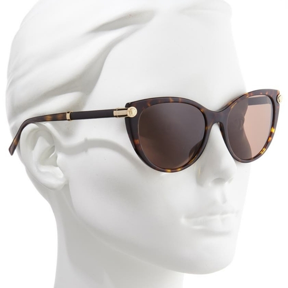 NWB Versace Havana Solid Cat Eye Sunglasses - Picture 2 of 11